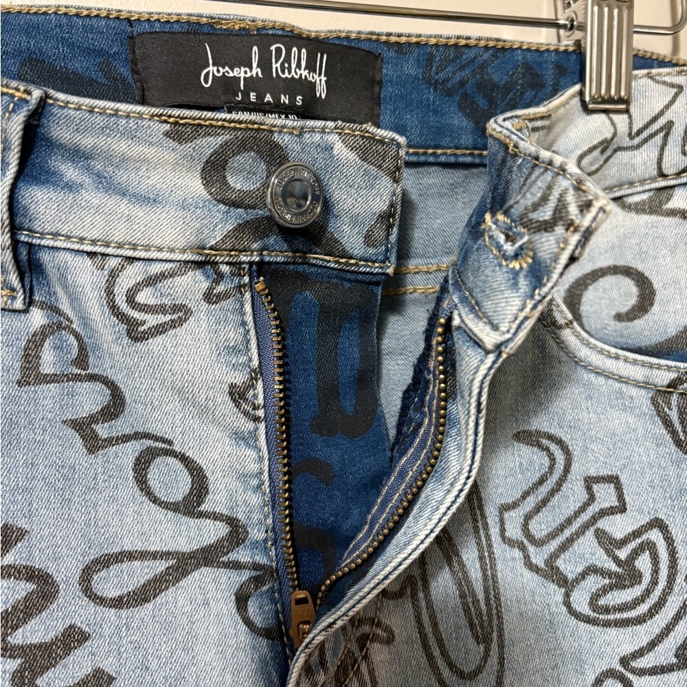 Joseph Ribkoff Lettering Jeans Style 221926 Skinny Mid Rise Crop - Picture 6 of 13